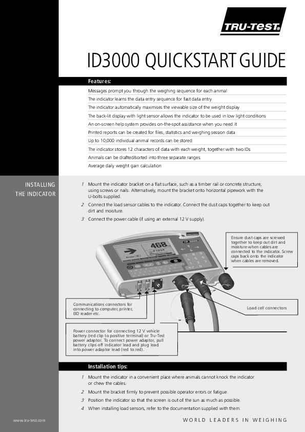 ID3000 QuickStart Guide (EN) TruTest Datamars